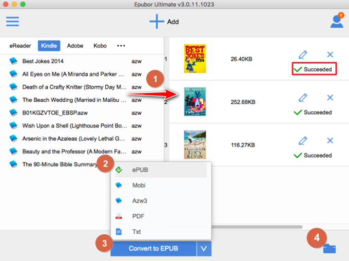 convert drm free books with epubor ultimate